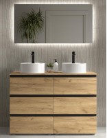 Conjunto baño 120 sobre encimera + tiradores negros Bequia Metal de Salgar