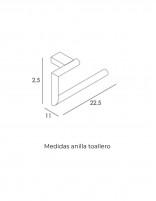 Croquis Anilla toallero oro cepillado