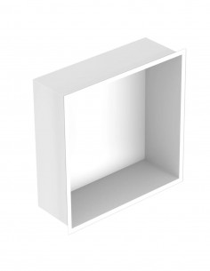 Detalle Hornacina para baño cuadrada blanca MANILLONS 2