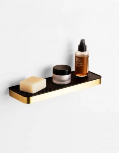 Repisa de ducha a pared oro cepillado