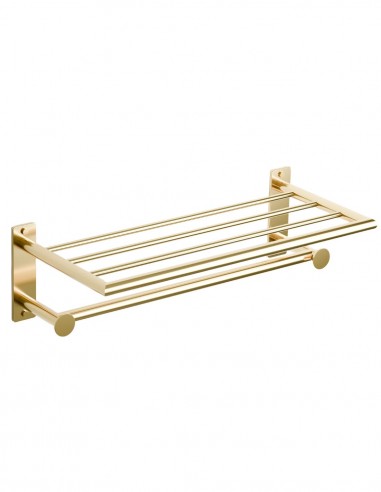 Toallero repisa con perchas dorado brillo
