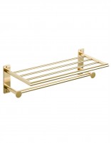Toallero repisa con perchas dorado brillo