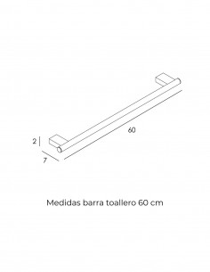 Barra toallero de baño cromo 60 cm 2
