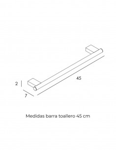 Barra toallero de baño cromo 45 cm 2