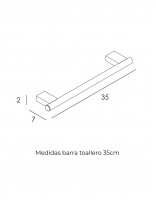 Croquis Barra toallero de baño cromo 35 cm-