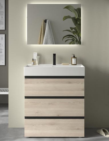 Conjunto baño detalles negros natural