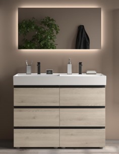 Conjunto baño de 120 - detalles negros Bequia Metal Veneto de Salgar 2