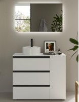 Conjunto baño encimera 3 cajones + 1 puerta blanco