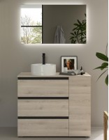 Conjunto baño encimera 3 cajones + 1 puerta natural