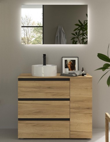 Conjunto baño encimera 3 cajones + 1 puerta Bequia Metal de Salgar