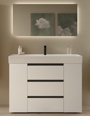 Conjunto baño 3 cajones + 2 puertas blanco