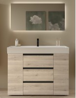 Conjunto baño 3 cajones + 2 puertas natural