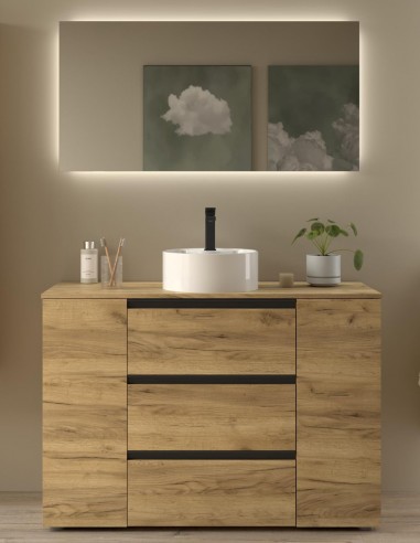 Conjunto sobre encimera 2 puertas + 3 cajones Bequia Metal de Salgar