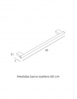 Croquis Barra toallero de baño bronce 60 cm