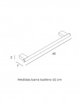 Croquis Barra toallero de baño bronce 45 cm