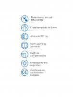 Mampara fijo más abatible modelo AMINA datos