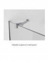 Mampara fijo más abatible modelo AMINA detalle superior