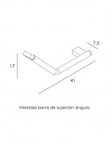 Croquis Barra de sujeción ángulo bronce
