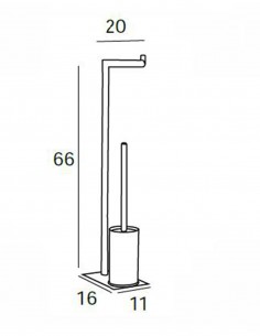 Portarrollos con escobillero oro cepillado 2
