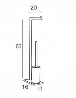 Portarrollos con escobillero oro cepillado croquis