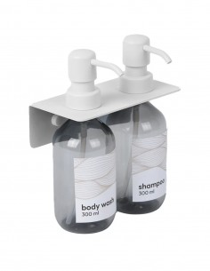 Dispensador de jabón doble blanco
