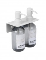 Dispensador de jabón doble blanco