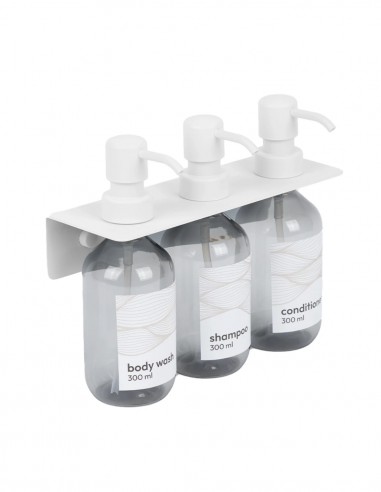 Dispensador de jabón triple blanco
