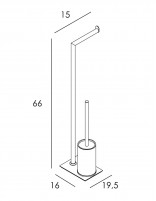 Portarrollos con escobillero negro medidas