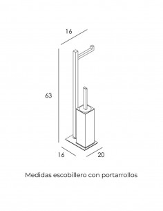 Portarrollos con escobillero oro cepillado 2