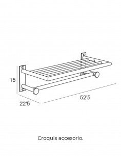 Toallero repisa con perchas gun metal - ECO de Manillons Torrent 2