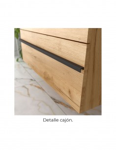 Mueble baño 160 suspendido modelo BORN con tiradores negros de Salgar 2