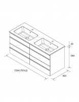 Mueble baño 160 suspendido croquis