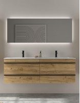 Mueble baño 160 suspendido modelo BORN con tiradores negros de Salgar