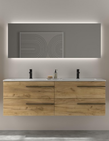 Conjunto baño 160 suspendido - YARA con tiradores negros de Salgar