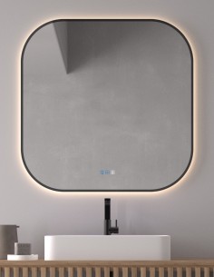 Espejo de baño rectangular LED negro - MENORCA de Dyled 2