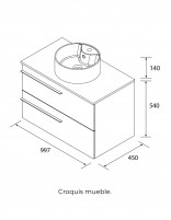 Conjunto para baño suspendido croquis