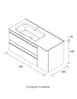 Conjunto cajones + puerta croquis izquierda