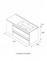Conjunto cajones + puerta croquis izquierda