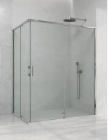 Mampara angular 2 fijos y 2 correderas cromo