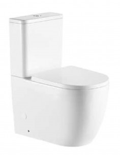 Inodoro redondo a suelo blanco brillo