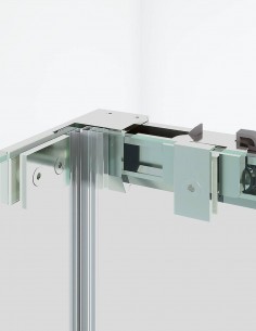 Mampara de ducha 2 fijas y 2 correderas freno amortiguado cromo - GALILEI de Bathplus 2