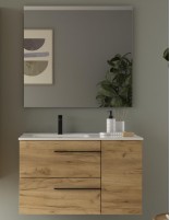 Conjunto baño 1 puerta + 2 cajones modelo YARA con tiradores negros de Salgar