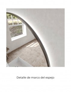 Espejo redondo con led negro - dorado LUCA de BathDecor 2