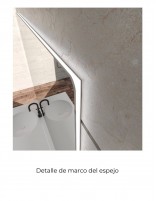 Detalle marco Espejo con cantos redondeados AQUA + de BathDecor
