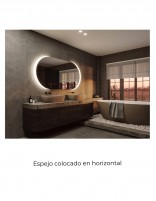 Posición horizontal Espejo con arenado semicircular NICK de BathDecor