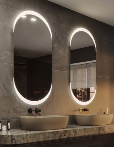 Espejo con arenado semicircular NICK de BathDecor