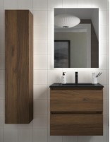 Mueble baño lavabo negro 60 nogal
