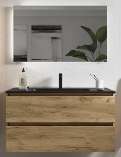Mueble baño lavabo negro BEQUIA de Salgar