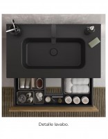 Mueble baño lavabo negro lavabo