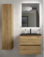 Mueble baño lavabo negro 60 roble
